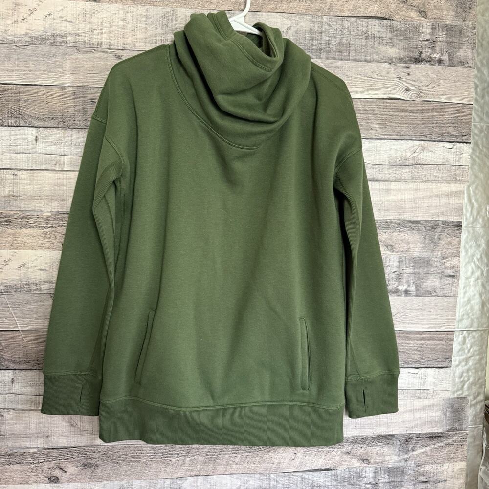 Zyia Active Women's Cowl Neck Oversized Hoodie Green Medium